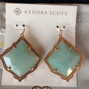 Kirsten rose gold drop earrings teal quartzite
